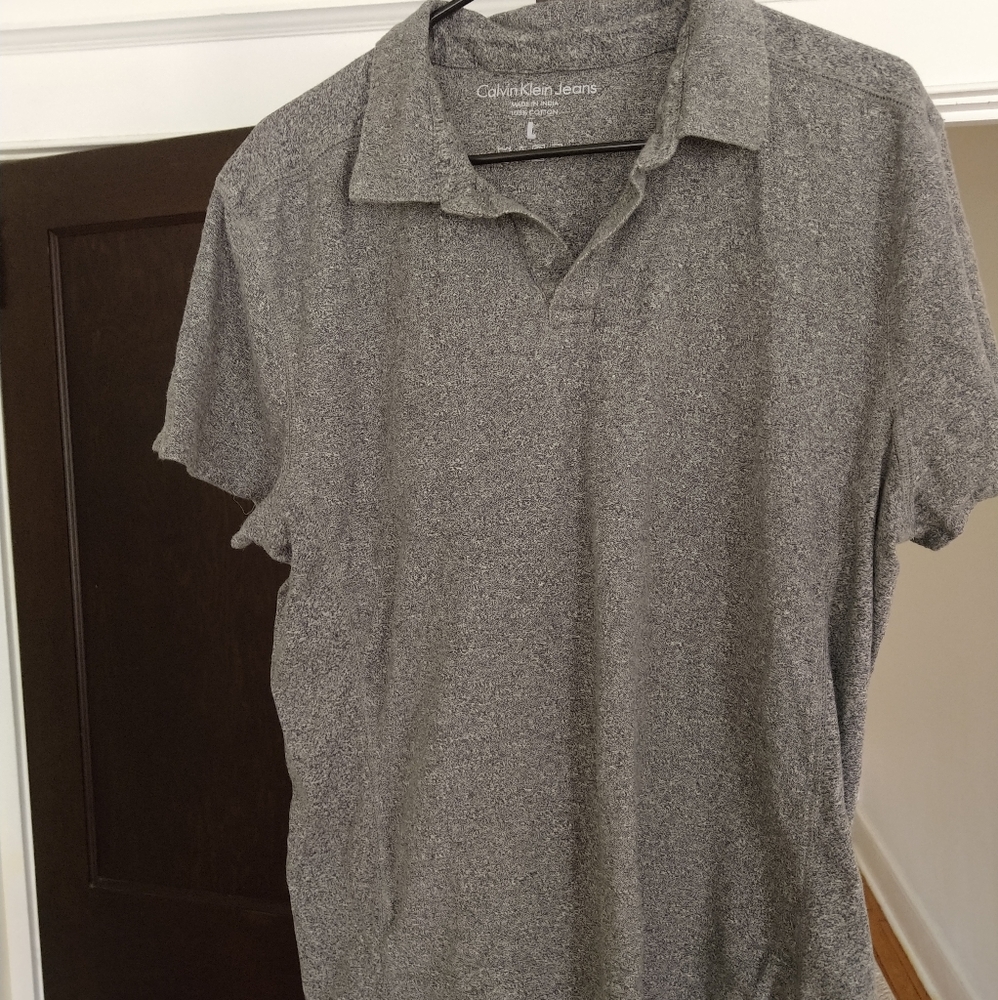 Calvin Klein Jeans Polo shirt heather grey sz L